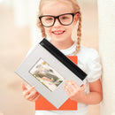 RECUTMS 200 Photo 4x6 PU Leather Cover Black Inner Page with Front Window, Small Photo Book for Baby Wedding Family (Silver) by TinyTreasures Baby Boutique