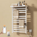 ENZE Heated Towel Rack with Shelf and Wi-Fi App Control, 11 Bars Electric Wall Mounted Towel Warmer with Timer & Adjustable Temperature, Low Carbon Steel, Plug-in/Hardwired, White by TinyTreasures Baby Boutique