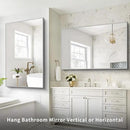 36x55inch Bathroom Mirror, Silver Rectangle Mirror with Thin Metal Frame, Large Rectangular Wall Mirrors for Bathroom, Living Room, Hair Salon, Big Mirror Hang Horizontal/Vertical by CozyNest Decor