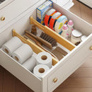 BAMEOS 4 pcs 3" High Bamboo Drawer Dividers Adjustable Drawer Organizer Expandable Drawer Organization Utensil Organizers for Kitchen Dresser Bathroom Bedroom and Office by CozyNest Decor
