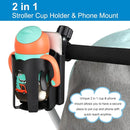 Accmor Stroller Cup Holder with Phone Holder, Universal Cup Holder, Bike Cup Holder, 360° Rotatable Large Caliber Drinks Holder for Stroller, Bike, Wheelchair, Walker by TinyTreasures Baby Boutique