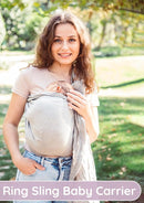 Ring Sling Baby Carrier – Breathable 100% Cotton Wrap for Infant Support, Baby Ring Sling – Grey Adjustable Muslin Fabric by TinyTreasures Baby Boutique