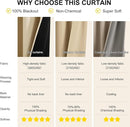 NICETOWN Farmhouse Curtains Thermal Insulated 100% Blackout Drapes Window Treatment Long Grommet Light Blocking Curtain for Living Room Bedroom, 2 Panels, 42 x 84 inch Length, Biscotti Beige by TinyTreasures Baby Boutique