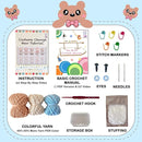 LoopMap Crochet Kit for Beginners - DIY Amigurumi Bear with Removable Dress & Accessories - Step-by-Step Video Tutorials, Extra Yarn, Crochet Tools, Handmade Gift for Kids & Adults (Bear K02, Blue) by TinyTreasures Baby Boutique