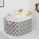 Bidtakay Large Fabric Storage Basket Set of 2 Collapsible Rectangle Basket for Shelves 16" X 11.8" X 11.8" Decorative Organizer Bins for Clothes Toys(White&Quatrefoil Grey) by TinyTreasures Baby Boutique