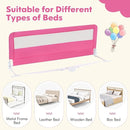 BABY JOY Bed Rails for Toddlers, 59'' Extra Long, Swing Down Bed Guard w/Safety Straps, Folding Baby Bedrail for Kids Twin, Double, Full Size Queen & King Mattress (Pink, 59-Inch) by TinyTreasures Baby Boutique