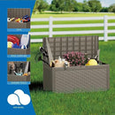 100 Gallon Double-Wall Resin Deck Box - Lockable Waterproof Outdoor Storage Box, 1000lbs Capacity & Doubles as Seating for Patio Furniture - Garden Tools, Pool Accessories (Brown) by CozyNest Decor