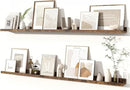 Fun Memories Picture Ledge Shelves Set of 2, 55 Inch Rustic Wall Mounted Floating Shelves with Lip for Home Storage and Décor in Bathroom, Kitchen, Nursery, Bedroom, Living Room, Brown by CozyNest Decor