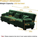 Modular Sectional Sofa, Comfy Cloud Couch 3 Seater Couch, Sectional Couches for Living Room, Modern Chenille Oversized Couches for Bedroom, Sleeper Deep Seat Sofa with Throw Pillows, Green by CozyNest Decor