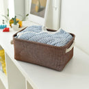 TheWarmHome Small Fabric Canvas Storage Bin with Cotton Rope Handles - Foldable Empty Basket for Gift (Brown-1 Pack,11.8L7.9W5.2H inch) by TinyTreasures Baby Boutique