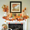 DearHouse 2 Pack Fall Maple Leaf Garland - 5.9Ft/Piece Hanging Vine Artificial Autumn Foliage for Thanksgiving, Home, Wedding, Fireplace, Party, Christmas Decor (Light Orange) by CozyNest Decor