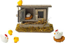 Hiawbon Miniature Retro Wooden Chicken Coop Mini Family Chicken,Hen,Chick,Egg,Chicken Nest Ornament Micro Landscape Fairy Garden Decor by GreenHaven Gardens