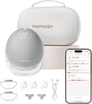 Momcozy Breast Pump Hands Free Upgraded Mobile Flow | M9, App Discreet Control with Personalized Multi-Modes & 15 Levels, Wearable Breast Pump 24mm, 1 Pack Gray by TinyTreasures Baby Boutique
