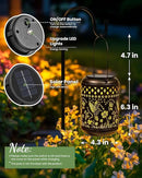 Solar Lanterns Outdoor Hanging Waterproof,2Pack Hummingbird Garden Decor Gifts for Women Mom, Solar Lights Metal Fall Decoration Outside for Yard, Patio,Garden,Backyard,Porch by GreenHaven Gardens
