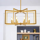 Modern Farmhouse Gold Chandeliers for Dining Room, 8-Light Industrial Metal Chandeliers Geometric Pendant Lights Kitchen Island for Entryway Stairway Foyer Hallway by CozyNest Decor