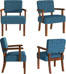 Accent Chair Set of 2 with Table, Living Room Chairs with Soft Seat and Armrests for Living Room Bedroom Reading Room Waiting Room, Lake Blue (AC01) by CozyNest Decor