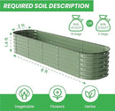 Raised Garden Bed Kit 8×2×1.4 FT Magnesium-Aluminum-Zinc Stainless Steel Metal Planter Box for Planting Outdoor Plants Vegetables（Light Green） by CozyNest Decor