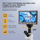 [Blood Version] Vabiooth Dual-View Compound Monocular Microscope 40X-2500X Magnification with 7" LCD Screen 5MP E-Eyepiece, Adjustable Mechanical Stage, Aluminum Carry Box for observing Live Blood by TinyTreasures Baby Boutique