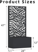 Casaphoria Metal Raised Garden Bed with Trellis and Wheels, 47"x24"x12" Planter Box for Climbing Plants, Vegetables & Vines, Features Drainage Holes and Privacy Screen (Black-Spring) by GreenHaven Gardens