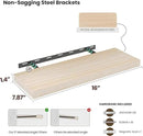 Natural Wood Floating Shelves 16”x 8”x 1.4” Book Shelf Floating for Wall Mounted, Heavy Duty Shelf Hold 35 lbs, Unfinished Wall Shelves for Bathroom, Living Room, Kitchen, Bedroom, Office by CozyNest Decor