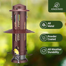 Kingsyard Squirrel Proof Bird Feeder with Removable Base, All Metal, Tube Bird Feeders for Outdoors Hanging, Easy to Clean & Refill, Antique Copper by CozyNest Decor