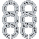 Pro Goleem Baby Closet Dividers Gray Baby Closet Organizer for Nursery Baby Clothes Size Age Dividers Fits 1.5" Rod 6 PCS by TinyTreasures Baby Boutique