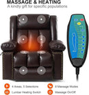 Electric Power Lift Recliner Chair for Elderly with Heat & Massage, Large Breathable Leather Reclining Chairs w/2 Concealed Cup Holders for Seniors Home Living Room,Bedroom,1PC,Brown by CozyNest Decor
