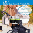 Accmor Stroller Cup Holder with Phone Holder, Bike Cup Holder, Universal Cup Holder for Uppababy Nuna Doona Strollers, 2-in-1 Cup Phone Holder for Stroller, Bike, Wheelchair, Walker, Scooter by TinyTreasures Baby Boutique