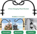 2 Pack Heavy Duty Plant Hanger Bracket, 16Inch Hanging Brackets for Plants Outdoor and Indoor, 80lbs Holding Capacity Metal Plant Wall Hooks, Black Hanging Plant Brackets for Flower Wind Bird Feeder by GreenHaven Gardens