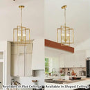 Farmhouse Gold Chandelier, 4-Light Vintage Chandeliers for Dining Room, Adjustable Modern Rustic Metal Hanging Pendant Light Fixture for Entryway Foyer Kitchen Island Hallway by CozyNest Decor