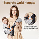 Baby Sling Carrier,Toddler Carrier, 2025 New Baby Sling with Waist Harness,Portable and Lightweight Sling,Non-Slip Hip Seat Carrying 25-60lbs(Black) by TinyTreasures Baby Boutique