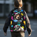 Funny Astronaut Dog Print Kids Backpack, Planet Space Galaxy Themed School Bag for Boys & Girls, Lightweight and Durable Bookbag for Age 5-12, Backpack Ideal for School & Outdoor Adventures by TinyTreasures Baby Boutique