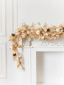 MISSPIN 6FT Boho Fall Garland, Fall Decor Autumn Maples Leaf Garland for Autumn Decor Hanging Vine for Halloween Thanksgiving Home Wedding Fireplace Party Christmas(Beige) by CozyNest Decor