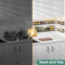 LUCYCAZ 6 Pack Wall Mounted Spice Rack with 22 Hooks, Spice Organizer Shelf for Stove Cabinet Pantry Door,Screw or Adhesive Spice Shelf Hanging Wall Spice Rack in Kitchen and RV (Black, 6 PACK) by CozyNest Decor