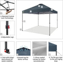 CROWN SHADES 10x10 Pop Up Canopy Tent - Patented Center Lock One Push Instant Outdoor Canopy Beach Tent with STO-N-Go Bag 8 Stakes & 4 Sand Bags，Grid Grey by GreenHaven Gardens
