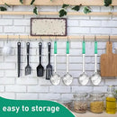 16 Pcs Portion Control Serving Spoons, Restaurant Measuring Serving Ladle Utensils, Portion Control Slotted Scoops for Weight Loss, Solid and Perforated Scoops(Green,4 oz) by CozyNest Decor