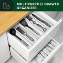 ROYAL CRAFT WOOD Luxury Bamboo Kitchen Drawer Organizer - Silverware Organizer - Utensil Holder and Cutlery Tray with Grooved Drawer Dividers for Flatware and Kitchen Utensils (5 Slot, White) by CozyNest Decor