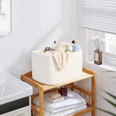 3-Pack Shelf Baskets for Organizing, Woven Storage Basket for Shelves, Cotton Rope Storage Bins for Toys Books, Nursery Towel Baskets for Classroom, 14.96"X9.8"X8.85", White by CozyNest Decor