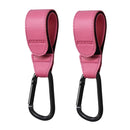 2 Pcs Stroller Hooks for Hanging, Portable Leather Style Stroller Clip Straps, Baby Stroller Hooks for Diaper Bags Grocery Shopping Bags, Mommy Hook for Stroller(Pink) by TinyTreasures Baby Boutique
