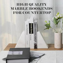 Marble Book Ends Decorative, Unique Bookends for Shelves, White Stone Bookends Holds Heavy Books, Weighted Book Holder Stopper for Home Office Desk Bookshelf Decoration, Set of 2 by CozyNest Decor