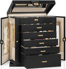 AKOZLIN Jewelry Box 6-Tier Organizer Functional 360° Rotating Jewelry Storage Case for Women Girls Ring Necklace Earring Bracelet Holder with Mirror by TinyTreasures Baby Boutique