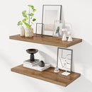30" Floating Shelves for Wall, 12" Deep Slim Walnut Floating Shelves, Wall-Mounted Shelves for Bedroom, Living Room, Kitchen, Bathroom - Set of 2 by CozyNest Decor