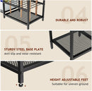 Garden Garage Tool Organizer - with 3-tier Shelves, Yard Tool Organizer for Garage with 4 Hooks, Heavy duty Steel Garden Tool Rack Holds up to 48 Long Handled Yard tools for Storage by GreenHaven Gardens