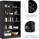 Bookshelf, Open Modern Bookshelf, 5 Shelf Bookcase with Freestanding Display Storage, Wooden Book Shelf for Bedroom, Living Room, Dinning Room, Office, 60 Inch, Black by CozyNest Decor