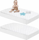 NTBAY 2 Pack Waterproof Crib Mattress Protector, Quilted 28"x52" Toddler Fitted Sheet - Machine Washable - Soft and Breathable Mattress Pad Cover for Crib, Nursery, Daycare, Cot, White by TinyTreasures Baby Boutique