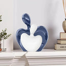XMGZQ Blue and White Ceramic Couple Figurines Home Decor Accent,Wedding Engagement Romantic Gift for Husband Wife,Large Male and Female Love Statue Valentine's Day Birthday,Abstract Hugging Couple by CozyNest Decor