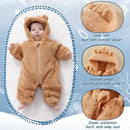 Newborn Baby Bear Outfit Suit Girls Boys Fleece Jumpsuit Romper Hooded Winter Snowsuit Clothes by TinyTreasures Baby Boutique