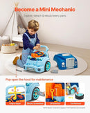 VEVOR Engine Toy, 60 Pieces, Kids Mechanic Car Repair Set with Removable Parts, Lights and Sounds, Steering Wheel and Horn, Kids Mechanic Workshop Set for Toddler Ages 3 Years and Up, Blue by TinyTreasures Baby Boutique