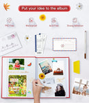 popotop Photo Album Self Adhesive with Picture Display Window,60 Pages DIY Scrapbooking Supplies Kit for 4x6 8x10 Picture,Linen Cover Memory Book for Baby Wedding, with Scraper and Metallic Pen by TinyTreasures Baby Boutique