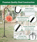 Artibear Adjustable Outdoor Shepherd Hook Stand with 5 Prong Base, 60 Inches Tall 3/5 in Thick, Shiny Black (1 Packs) by GreenHaven Gardens
